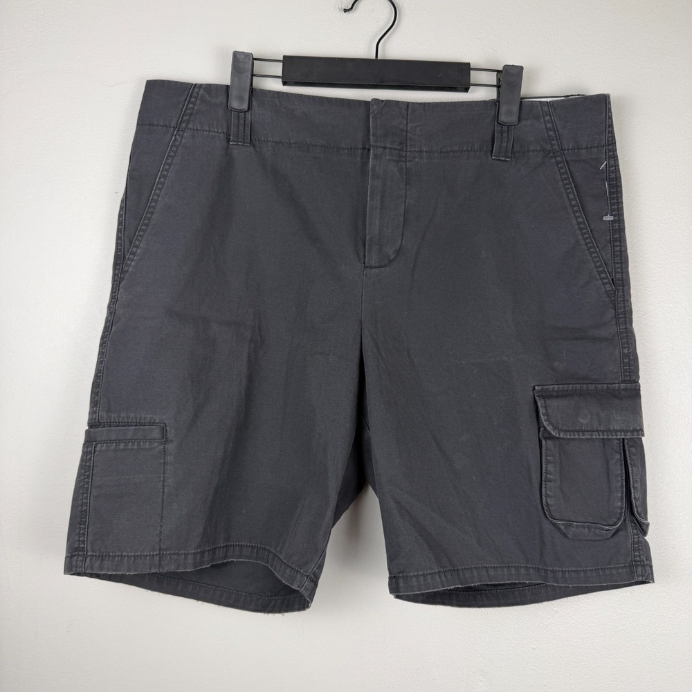 Gap Chino Cargo Shorts Women's 14 Black 100% Cotton High-Rise Utility Pockets